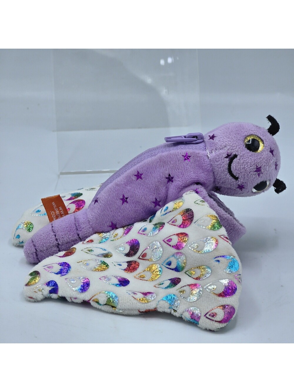 WILD REPUBLIC PURPLE BUTTERFLY WRIST HUGGER 7” X 8” ZIPPER POCKET